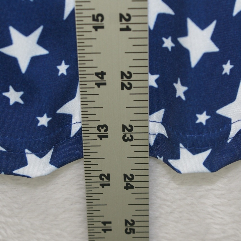 Stars and Stripes Patriotic V-Neck Pocket T-Shirt Navy Blue Red White Americana - Picture 6 of 6